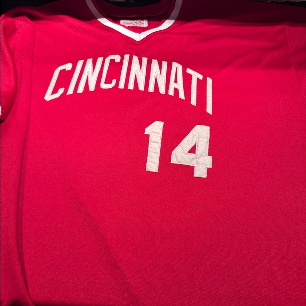 Mitchell & Ness Red Cincinnati Jersey with White Accents